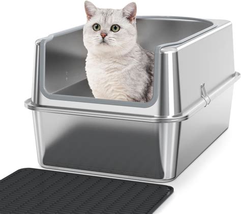 metal litter box with high sides|high sided litter box petsmart.